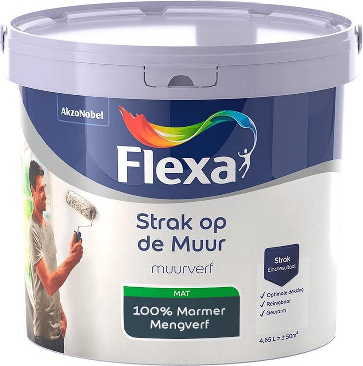 FLEXA Strak op de muur - Muurverf - Mengcollectie - 100% Marmer - 5 Liter