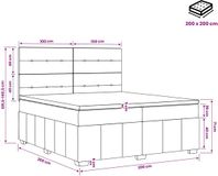 vidaXL LED Boxspringbed met Matras Taupe 200 x 200 cm Stof