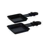 Rotel 1513150 raclettepan, 2 stuks, met anti-aanbaklaag, PTFE, kunststof, zwart, 18,5 x 9 x 1,5 cm, 2 stuks