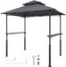 Vevor BBQ Gazebo, Donkergrijs, Metaal, Polyester, Staal, 2430x1500x500 Mm