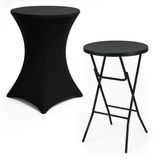 Brixy Stevige Zwarte Statafel Incl. Zwarte Statafelrok - Partytafel - Robuust en Weersbestendig - Inklapbaar - 80cm x 110cm - Feest