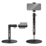 NEEWER Tafelhouder voor mobiele telefoon, klem, verstelbare telefoonhouder voor op bureau, compatibel met iPhone, Samsung, voor video- en filmopnames, 360° kogelkop, inklapbare arm, verzwaarde metalen
