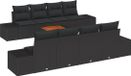 vidaXL Banc de jardin - Set - 9 - pièces - Noir - poly - rotin