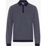 Brax Modern Fit Poloshirt lange mouw donkerblauw, Effen