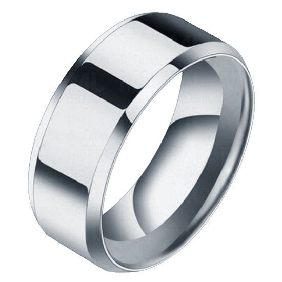 LGT JWLS Lookinggoodtoday Heren ring Titanium Zilverkleurig 8mm-23mm