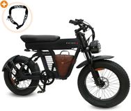 Diablo Fat Boy - Vélo électrique Fatbike - 20 pouces - Moteur 250W - Autonomie jusqu'à 70 km - 7 vitesses - Freins à disque hydrauliques - Batterie 749Wh - Noir