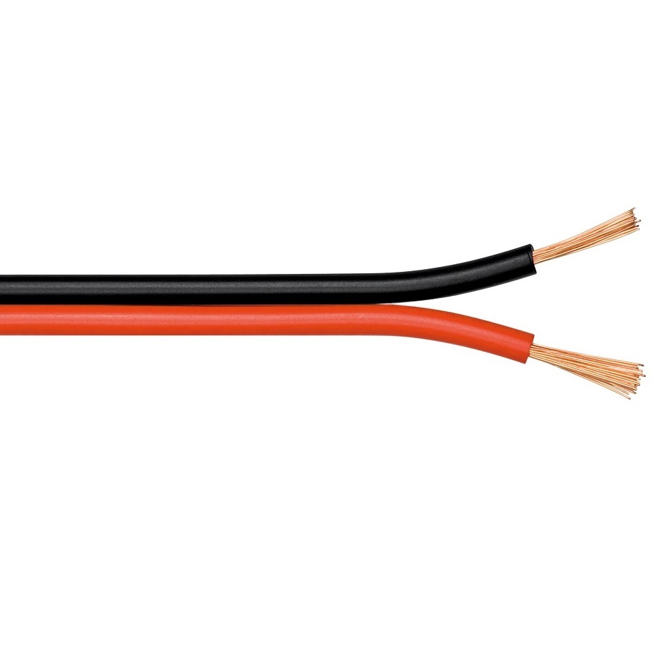 Nedis Luidspreker kabel (CCA) - 2x 0,35mmÂ² / rood/zwart - 100 meter