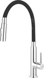 Novaservis Ferro Keukenkraan met flexibele arm, dualspray, zwart/chroom