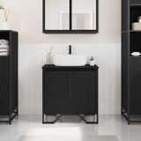 vidaXL - Meuble sous lavabo - pour - la - salle de bain - Noir - Chêne - 60 - x - 35 - x - 60 - cm