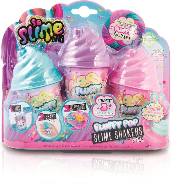 Merkloos Slime Shaker Fluffy DIY - 3 Shakers - Kleurrijk - Creatief Spel
