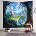 Unyqoos® Tapisserie, forêt onirique psychédélique, multicolore, 100% polyester – Décoration murale pour chambre à coucher, salon, chambre d'étudiant