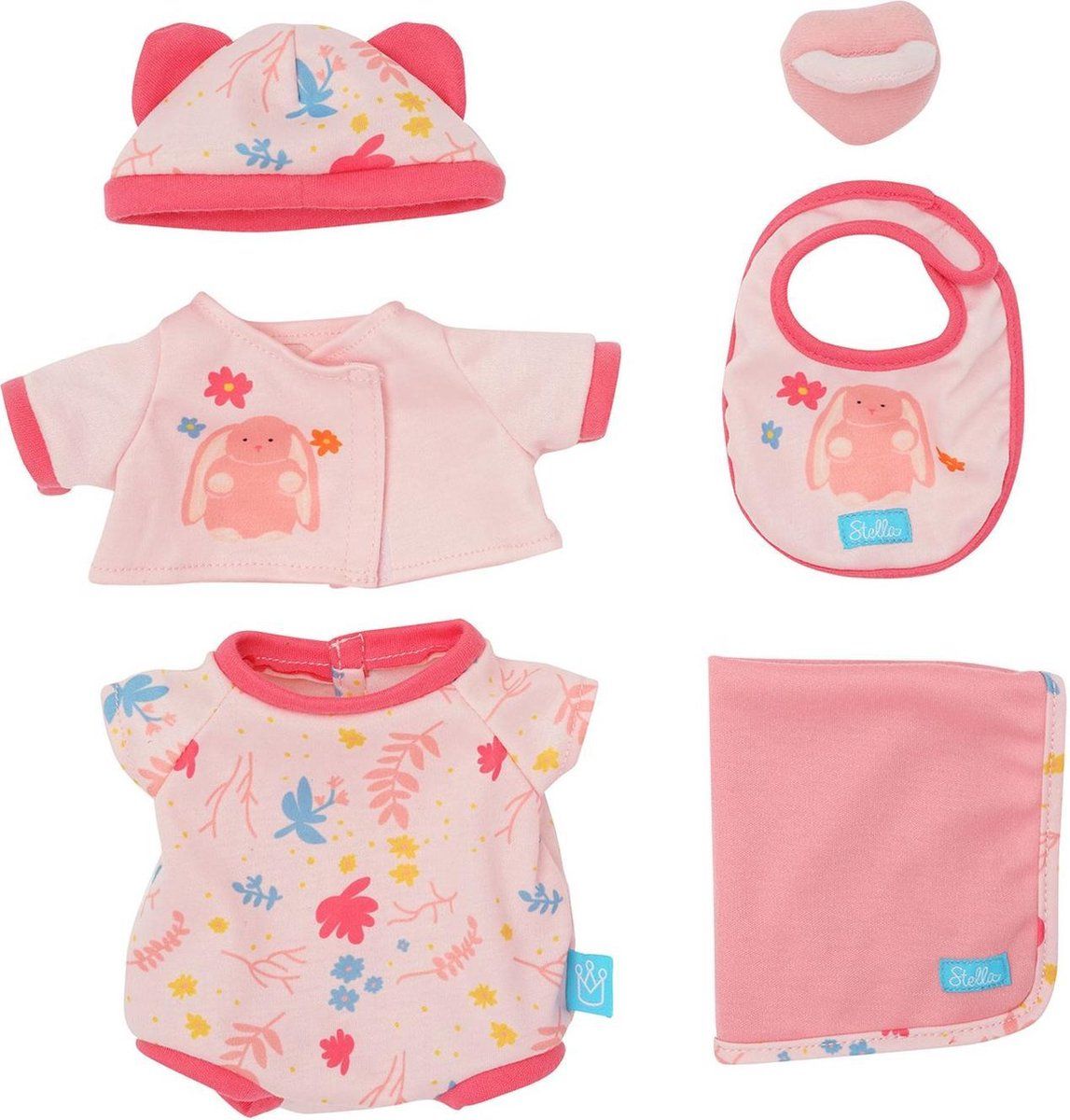 Baby Stella Poppenkleding Geboorte Set Welcome Baby 35cm - Roze