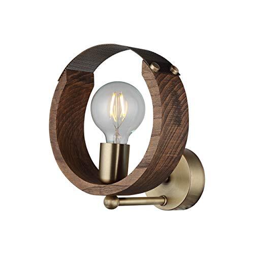 Homemania wandlamp, metaal, goud, hout