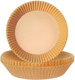 Set van 100 stuks papier rond voor luchtfriteuse, herbruikbare bakpapiervellen, anti-aanbak- en vetafstotend, 20 cm