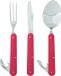 Ferrino Bestekset Cutlery Clip 15 Cm Zilver/rood 3-delig