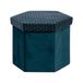 Atmosphera Poef/krukje/hocker Jiling - Opvouwbaar/opslag box 60L - Saffier blauw - D40 x H38 cm - MDF/polyester