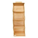 Organizer House Collection Organizer kast 30 x 30 x 84 cm, met 4 niveaus, ruimtebesparend, om op te hangen voor truien, T-shirts, schoenen, tassen - mosterd