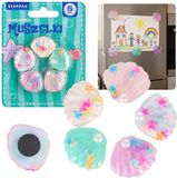 sarcia.eu Muscheln magneten 30 mm voor borden, GEKLEURD, voor op de koelkast, SET VAN 5 stuks
