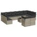 VidaXL 13-delige Loungeset met kussens, poly rattan, lichtgrijs