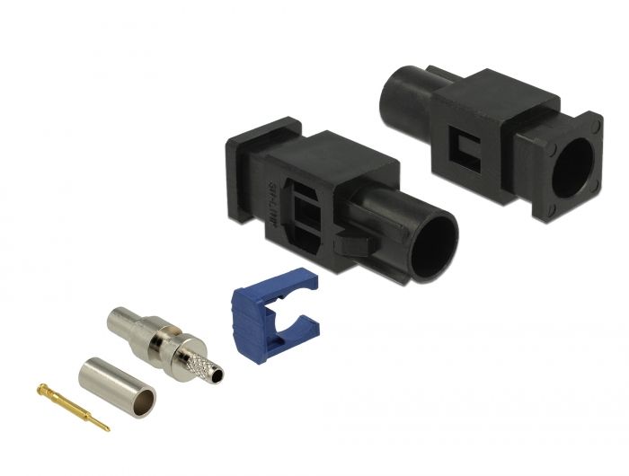 DeLOCK 89755 Coaxconnectoren - Zwart, Goud, Roestvrijstaal