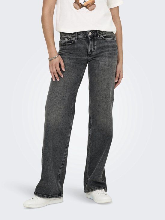 ONLY ONLJUICY LW WIDE DNM DOT890 NOOS - Dark Grey Denim - 32/32 - Low Waist - Wide Leg Fit - Women - Jeans