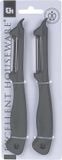 Excellent Houseware Dunschiller/aardappelmesje - 2x stuks - van kunststof - grijs