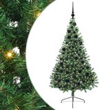vidaXL Kunststof Voorverlichte Kerstboom met 300 LED Groen 180 cm PVC
