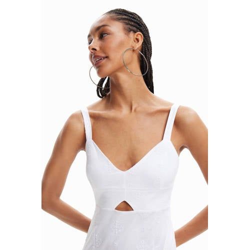 Desigual jurk met borduursels wit