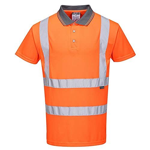 Portwest RT22 Hi-Vis Short Sleeve Polo Shirt RIS, Orange, Size XS