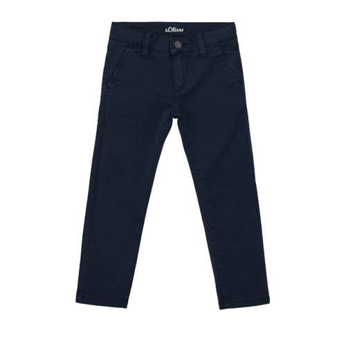 s.Oliver slim fit broek donkerblauw