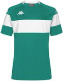 Kappa Kinder Sportshirt Dareto Groen/Wit Polyester Gestreept Korte Mouw