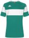 Kappa Kinder Sportshirt Dareto Groen/Wit Polyester Gestreept Korte Mouw