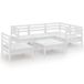 vidaXL 6-delige Loungeset massief grenenhout wit