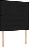 vidaXL Boxspringbed met matras met LED Zwart 90 x 200 cm Stof
