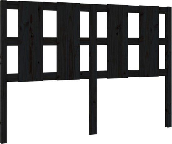 vidaXL Hoofdbord 145,5x4x100 cm massief grenenhout zwart