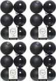 Decoris Kerstballen - 24 stuks - Zwart - 8 cm - Kunststof - Mat en Glans