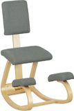 HOMCOM Ergonomische knielende stoel van Berkenhout, 51x84x93cm, Grijs