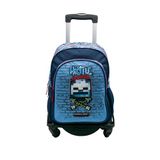 Minecraft Hostile Behaviour Schoolrugzak met twee aanpasbare vakken + trolley, zwart, met zijdelingse bescherming en stopper aan de voorkant, 44 x 30 x 20 cm, Meerkleurig, M, Casual