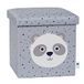 Love it Store it Kruk met opbergruimte - Zitkist van hoogwaardig stof - Comfortabel en extra stabiel - Grijs met panda - 35x35x35 cm