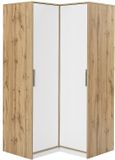 Vente-unique Hoekkast met 2 deuren - B106 cm - Wit en licht naturel - LAMIKI