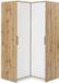 Vente-unique Hoekkast met 2 deuren - B106 cm - Wit en licht naturel - LAMIKI