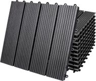 Casaria WPC Vlondertegel Klassiek Antraciet 30x30cm - Set van 11