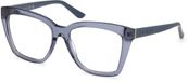 Guess GU50173 Shiny blue Monture de lunettes rectangulaire en acétate pour femmes
