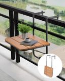 Vevor Balkontafel Hangtafel Opvouwbaar Natuurlijke Houtkleur Rechthoek Eikenhout