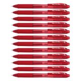Pentel BLN105 Gel Ink Rollerball pennen met Click Top 0,25 mm lijn en 0,5 mm bal diameter 12 mm rood