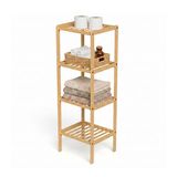 Amig - Badkamerplank van bamboe Mod. BAM - 4 hoogtes - Gemaakt van bamboe - Lamelontwerp - voor Entree, Woonkamer, Keuken, Balkon - 37 x 33 x 110 cm