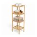 Amig - Badkamerplank van bamboe Mod. BAM - 4 hoogtes - Gemaakt van bamboe - Lamelontwerp - voor Entree, Woonkamer, Keuken, Balkon - 37 x 33 x 110 cm
