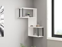 Hanah Home Moderne wandplank, wit, 84 x 52 x 20 cm, 100% melamine gecoat deeltjesbord, 18 mm dik, stijlvolle en functionele opbergoplossing voor elke kamer