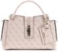 GUESS Yvonne Logo Girlfriend Satchel Stone Logo beige
