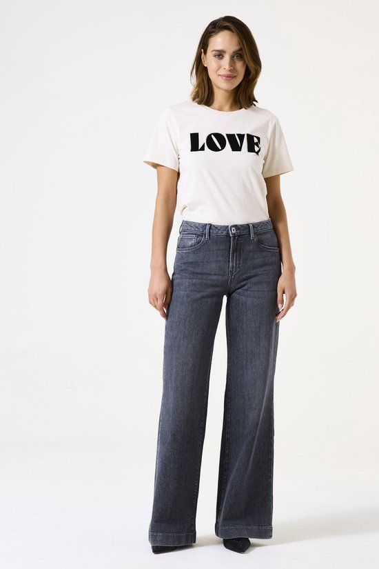 Garcia Celia Wide Dames Wide Fit Jeans Zwart